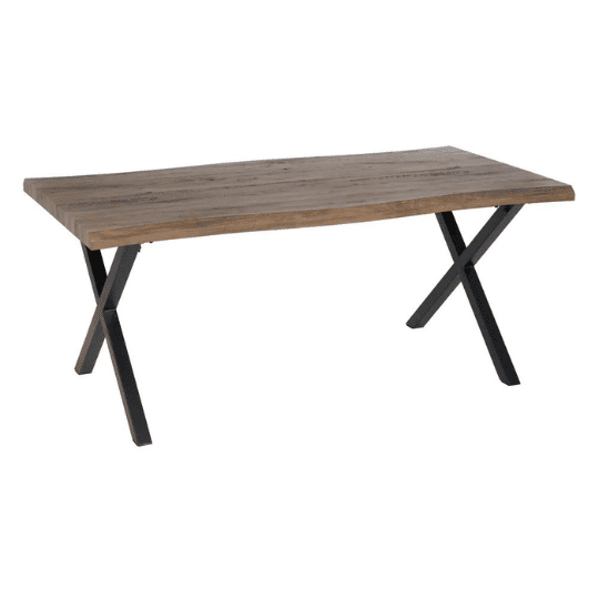 Table de salle à manger en Bois Irrégulier et Fer Noir