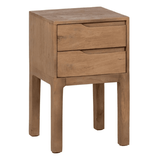 Table de Nuit Tropicale en Bois Massif Clair