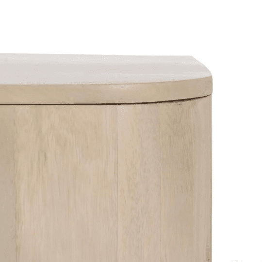 Mueble Bajo de Madera de Mango Tallada en Blanco