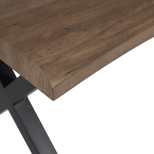 Dining room table in Irregular Wood and Black Iron