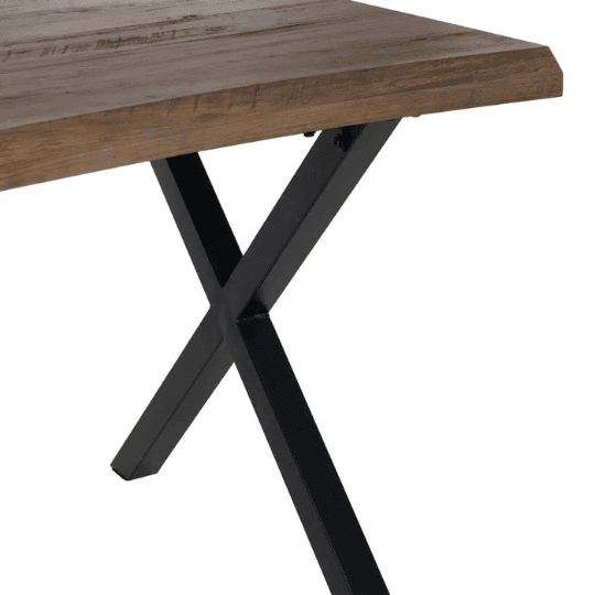 Table de salle à manger en Bois Irrégulier et Fer Noir