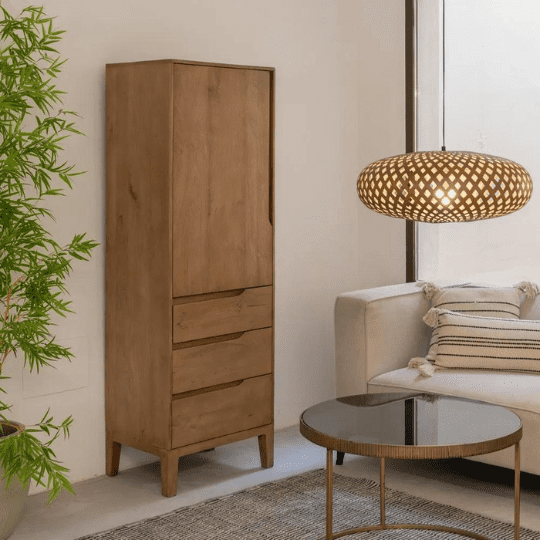 Armoire Moderne en Bois Naturel de Manguier