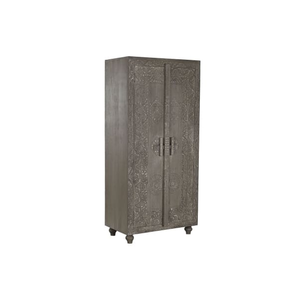 Armoire Traditionnelle Indienne en Bois Gris et Marron