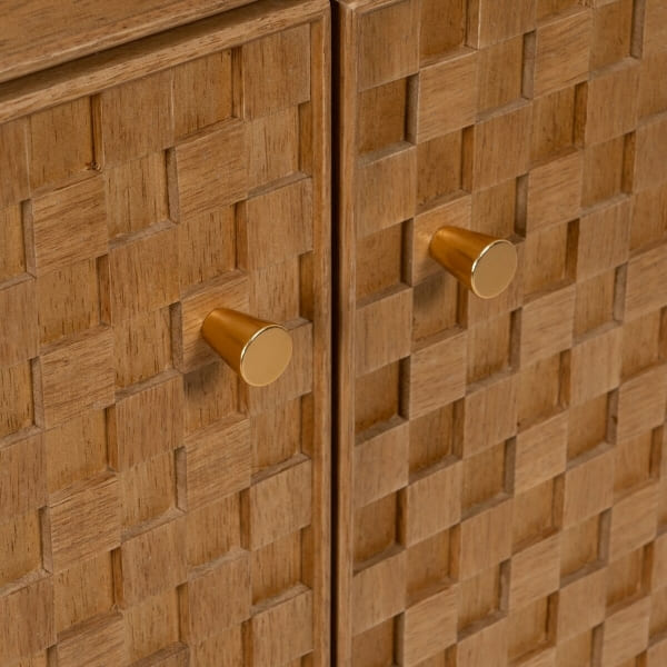 Armoire Vitrine Moderne en Bois, Verre et Fer Doré