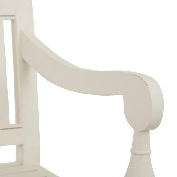 Banc d'Intérieur Shabby Chic en Bois Blanc avec Dossier Home Decor