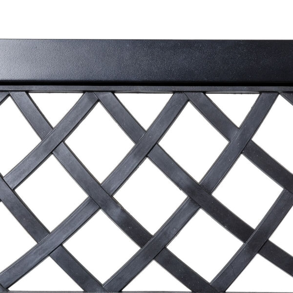 Banc de Jardin Design Rétro en PVC et Métal Noir Home Decor