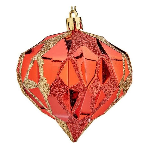 Boules de Noël Diamant Rouge (6 unités)