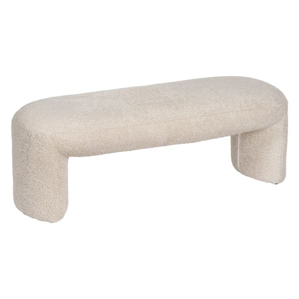 Bout de Lit Design Tissu Bouclette Beige