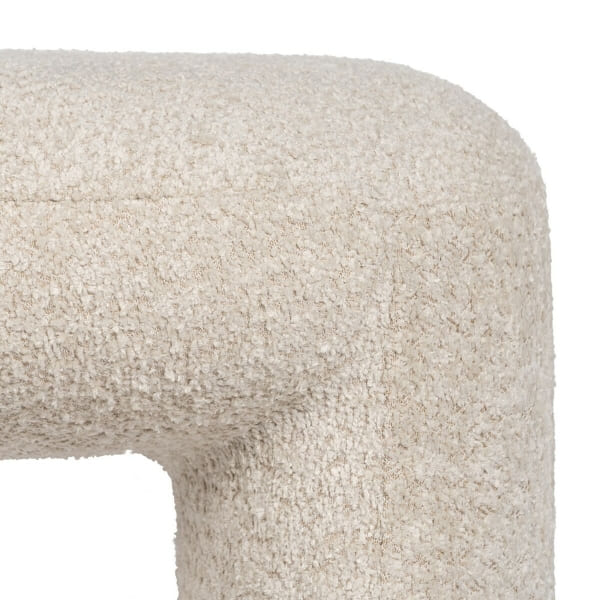 Bout de Lit Design Tissu Bouclette Beige