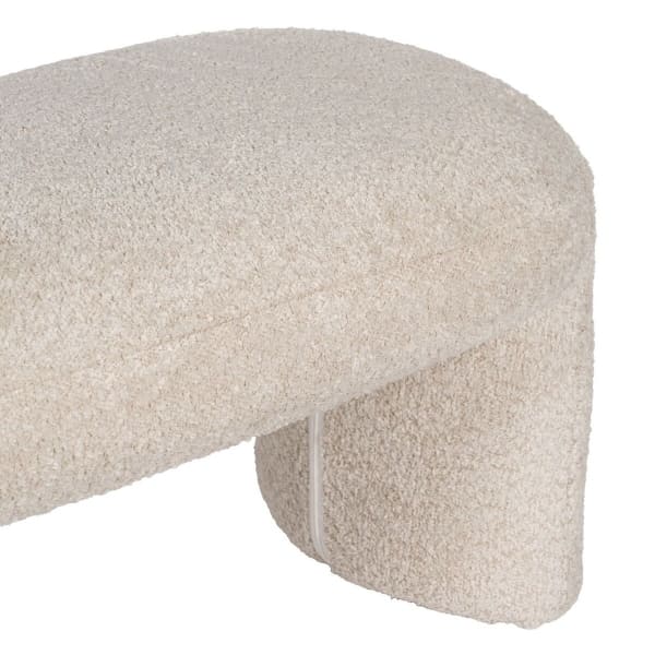 Bout de Lit Design Tissu Bouclette Beige