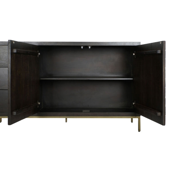 Buffet Moderne Bois et Métal Noir et Doré Home Decor