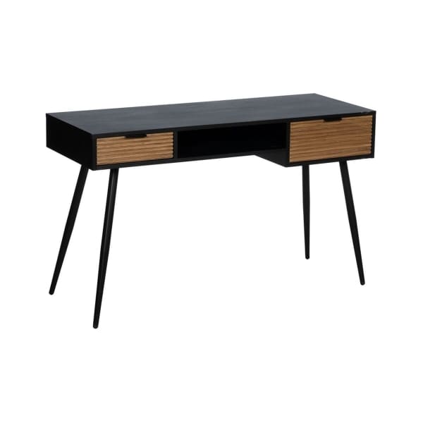 Bureau Mid-Century en Bois Noir et Marron