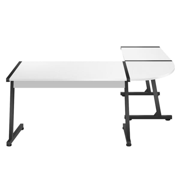 Bureau d'Angle en Fibre de Carbone Blanc et Acier Noir