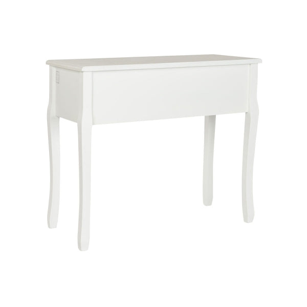 Bureau en Bois Blanc avec 5 Tiroirs Style Shabby Chic