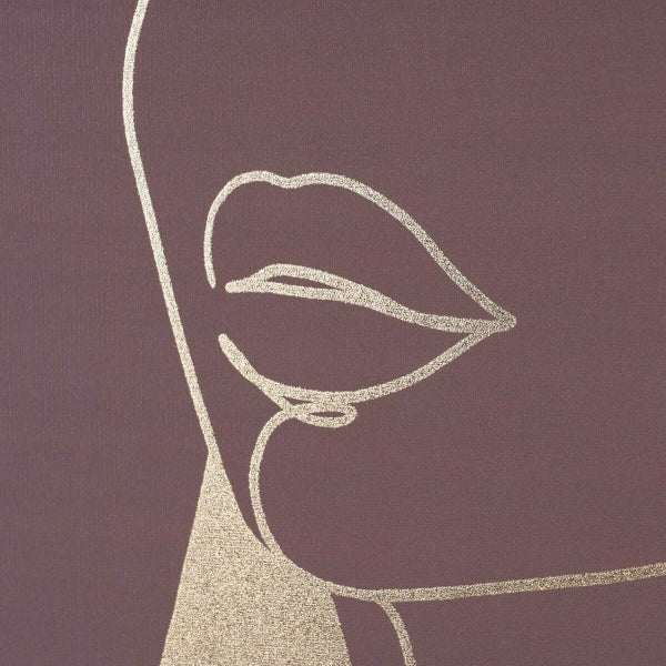 Cadre Mural Silhouette de Femme Dorée sur Fond Mauve Home Decor