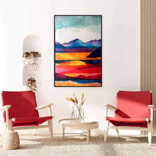 Cadre Mural Vertical Paysage Abstrait