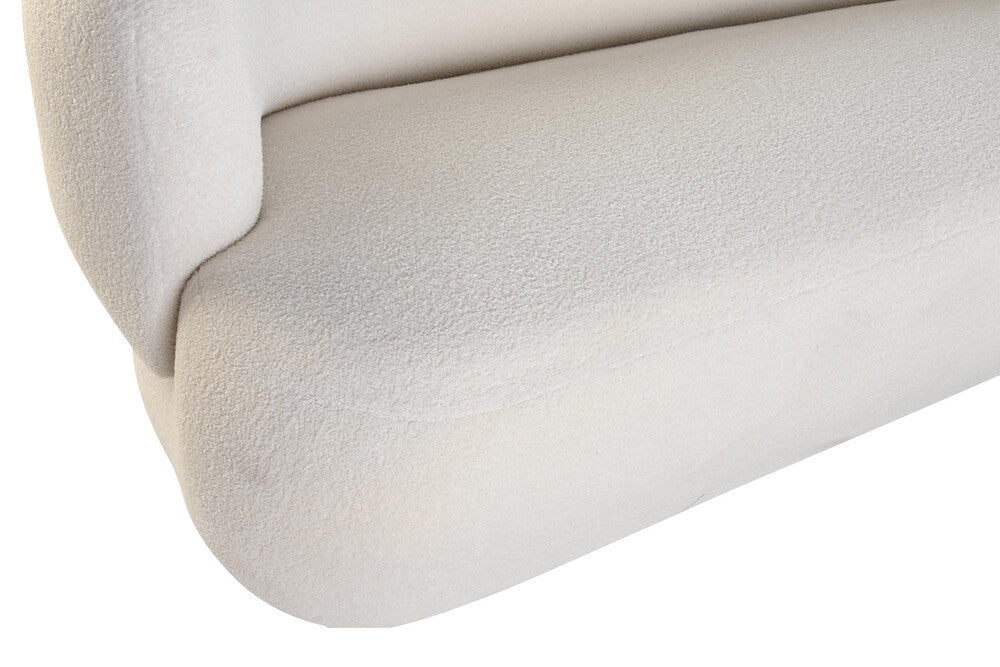 Le canapé arrondi blanc en tissu bouclette - Le Blog déco de MLC