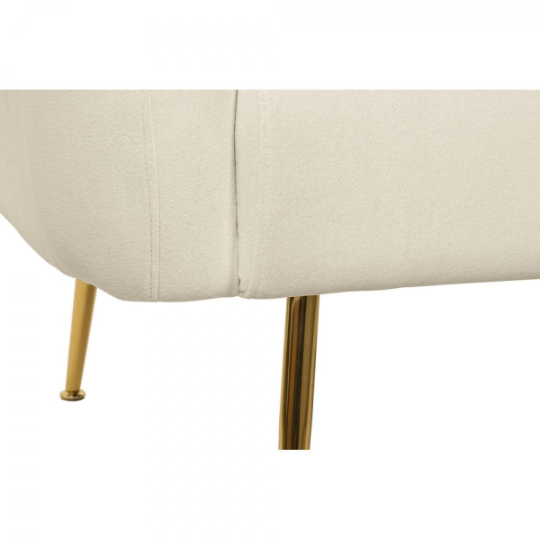 Sofá de Diseño Contemporáneo 2 Plazas Beige y Metal Dorado Home Decor