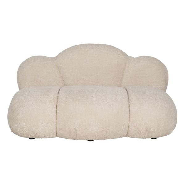 Canapé Nuage Beige en Tissu Mouton