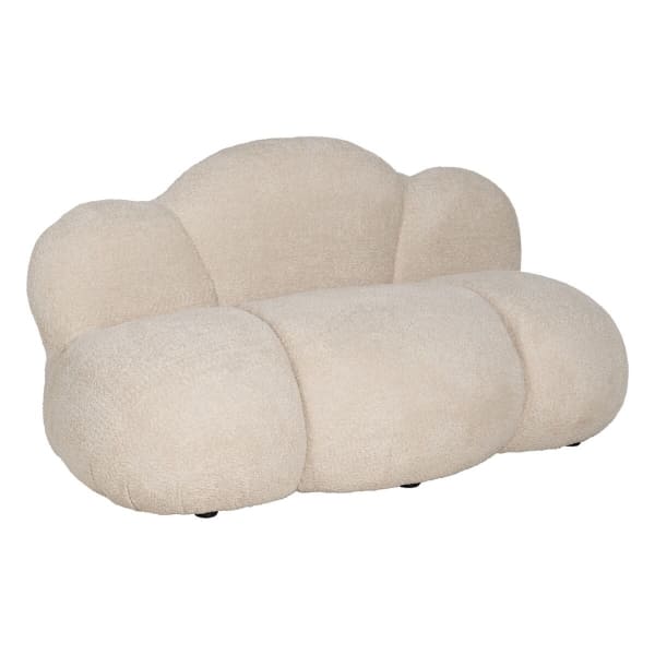 Canapé Nuage Beige en Tissu Mouton