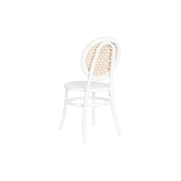 Chaise "Bistrot" en Rotin Blanc de dos