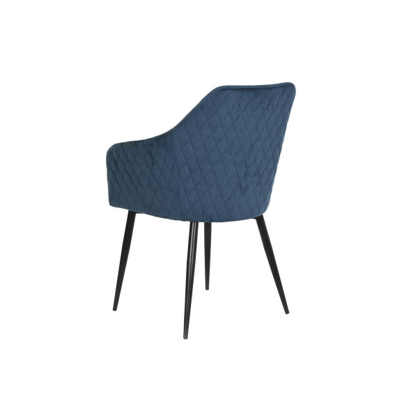 Silla de diseñador de terciopelo sintético azul marino y negro Decoración para el hogar