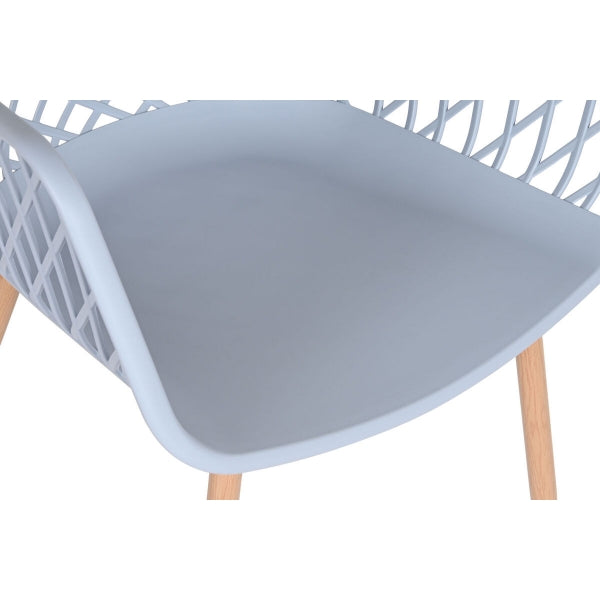 Chaise Grille Bleu Ciel et Bois Home Decor