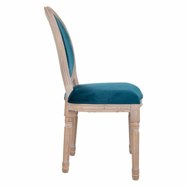 Chaise Médaillon Bleu Canard et Bois