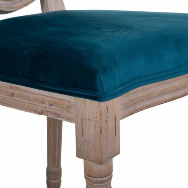 Chaise Médaillon Bleu Canard et Bois