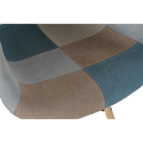 Chaise Scandinave Patchwork à Accoudoirs Home Decor - Un Mélange Harmonieux de Couleurs et de Confort pour une Ambiance Moderne