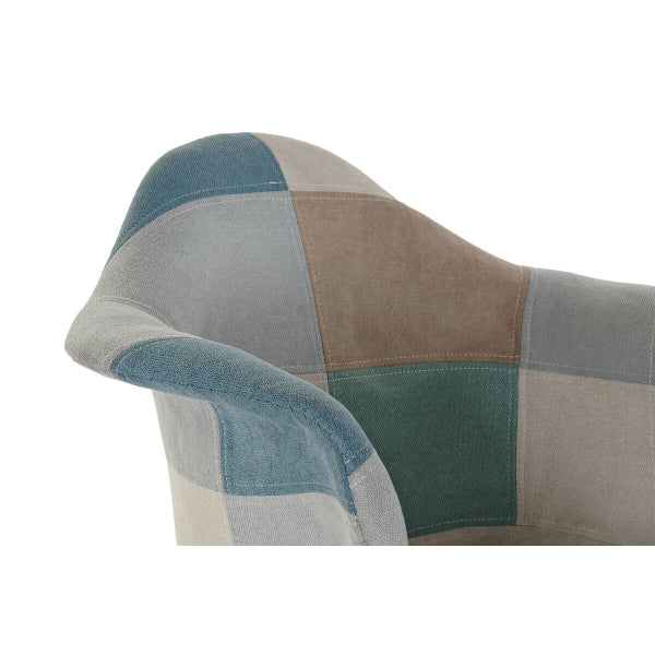 Chaise Scandinave Patchwork à Accoudoirs Home Decor - Un Mélange Harmonieux de Couleurs et de Confort pour une Ambiance Moderne