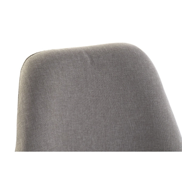 Scandinavian Chair in Gray Upholstered Fabric and Wood