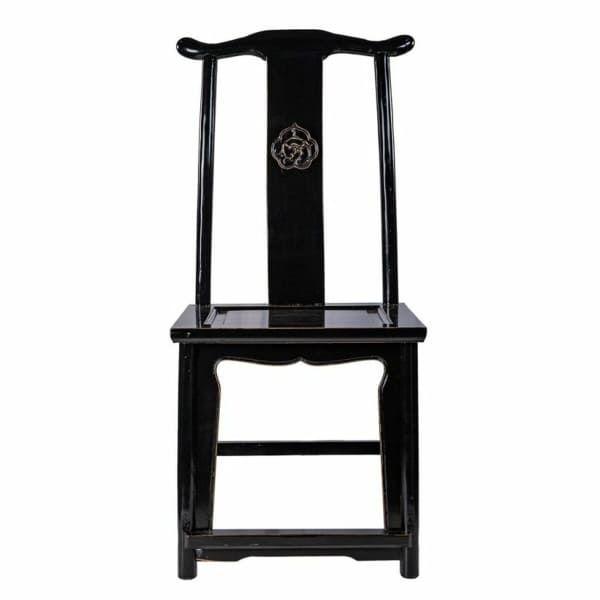 Silla tradicional china en madera negra