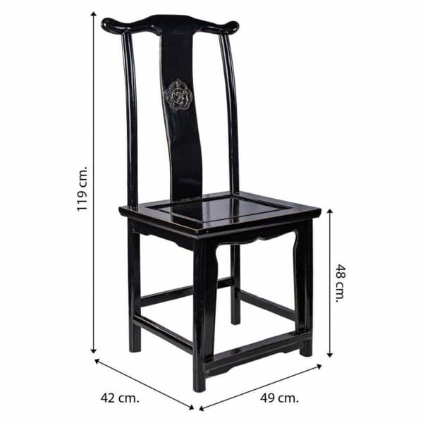 Silla tradicional china en madera negra