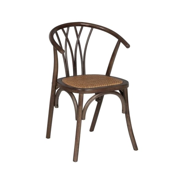 Chaise de Bistrot en Rotin et Bois de Hêtre