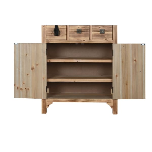 Commode Design Chinois en Bois Naturel