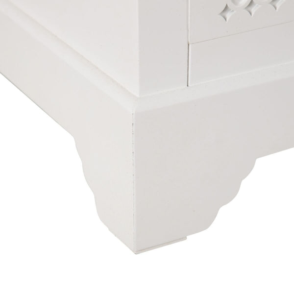 Commode à Tiroirs Glamour pour Bord de Lit en Bois Naturel Blanc Home Decor