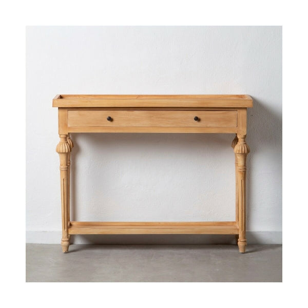 Console Naturelle en Bois Sculpté de Mindi Home Decor