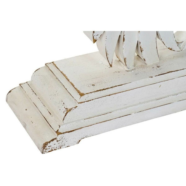 Console Neoclassical Design White Angel Wings in Distressed Wood Home Decor