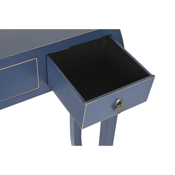 Console with Drawers Oriental Design in Blue Wood (96 x 26 x 80 cm)