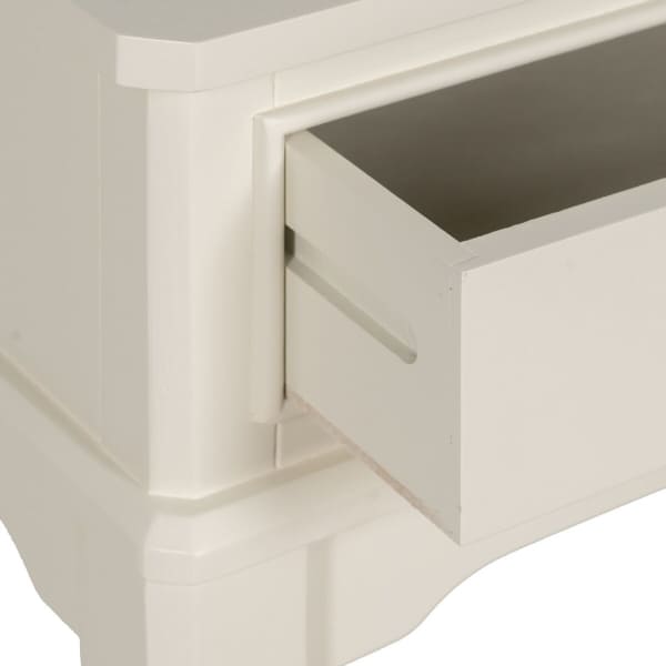 White Entryway Console Table with Traditional Drawers