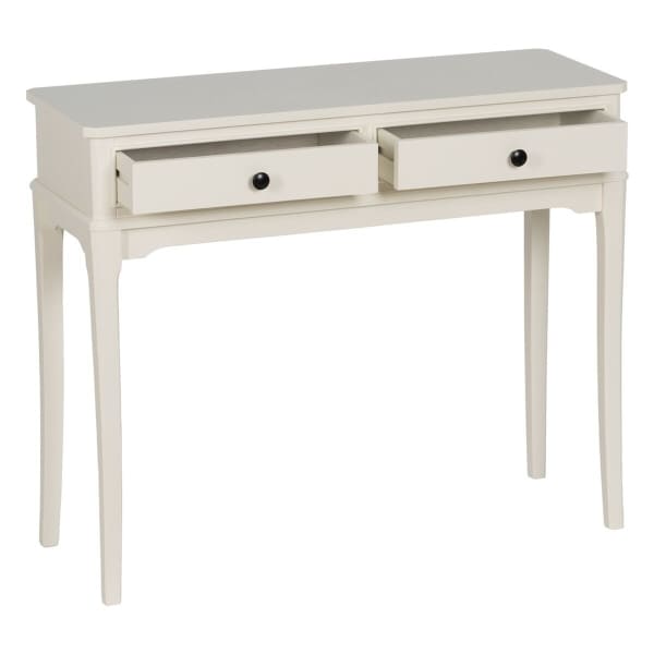 White Entryway Console Table with Traditional Drawers