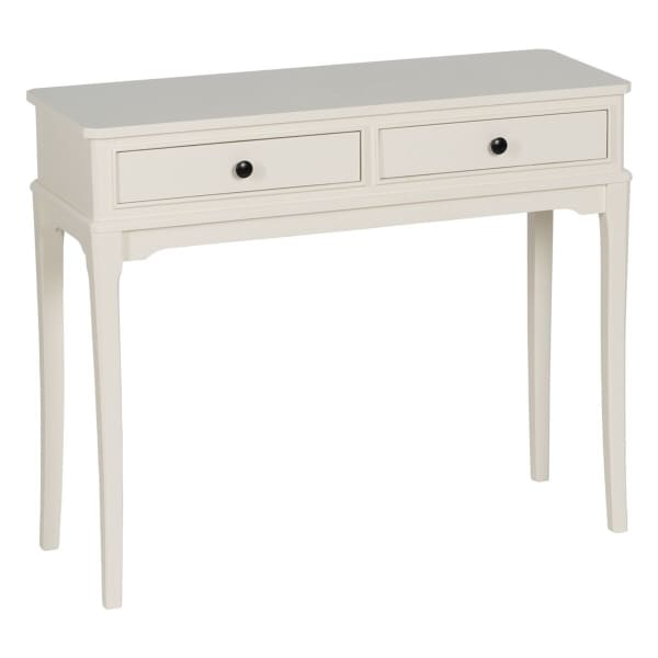 White Entryway Console Table with Traditional Drawers