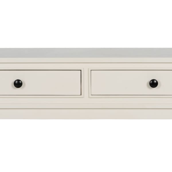 White Entryway Console Table with Traditional Drawers