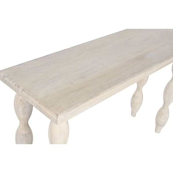 Console d'entrée Moderne en Bois Sculpté Blanc