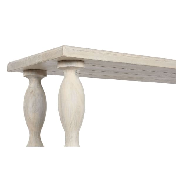 Console d'entrée Moderne en Bois Sculpté Blanc