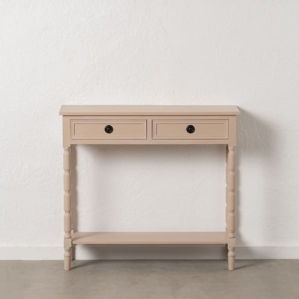 Console d'entrée en Bois Beige avec Tiroirs Style Traditionnel