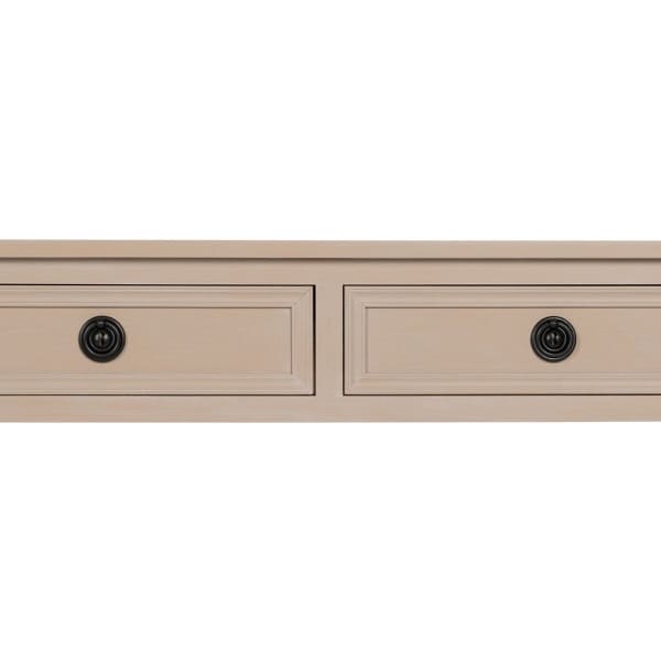 Beige Wood Entryway Console Table with Drawers Traditional Style