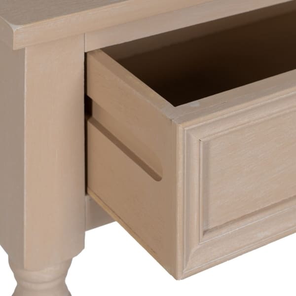 Beige Wood Entryway Console Table with Drawers Traditional Style