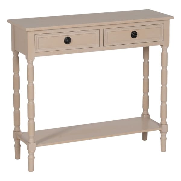 Console d'entrée en Bois Beige avec Tiroirs Style Traditionnel